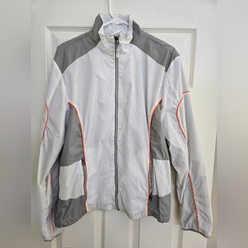 INC International Concepts Gray and White Performance Windbreaker